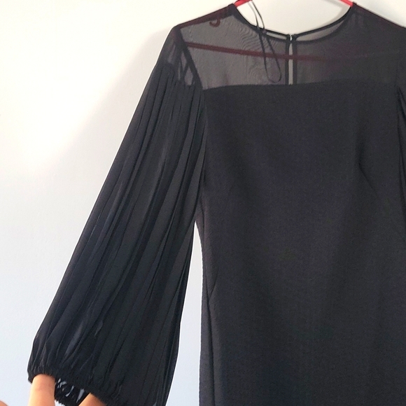 Gabby Skye Black Ballon Sleeve Sheath Dress Sz 8 - Picture 1 of 9